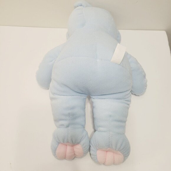 Soft Expressions Baby Blue Teddy Bear Plush With Heart Embroidery & Bow 12" - Picture 7 of 12